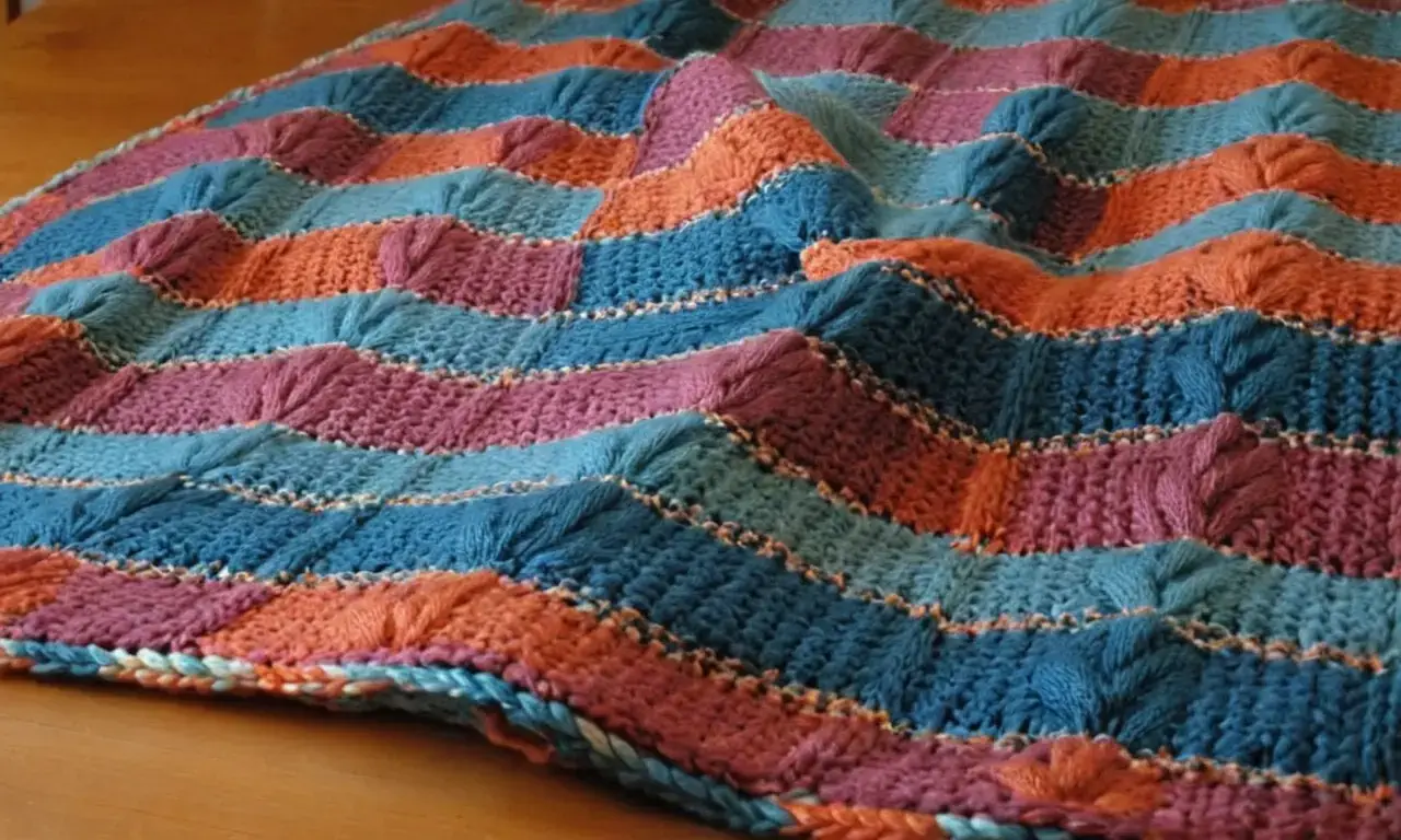 Learn to knit this charming throw using contrasting stitches with detailed instructions